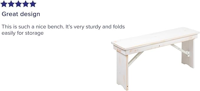 Flash Furniture HERCULES Series 40" x 12" Antique Rustic White Solid Pine