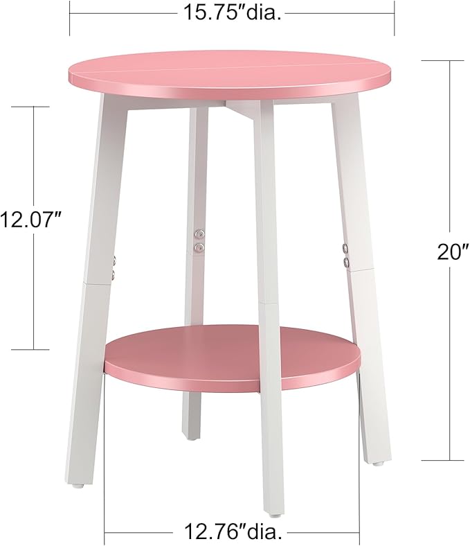 sthmec Side Table, Small Round End Table