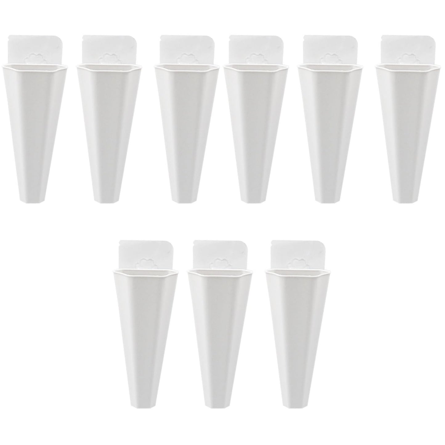 Yardwe Hanging Flower Pot 9Pcs Set White Plastic Wall Planters for Indoor and Outdoor Garden Decor Hydroponic and Trailing Compatible