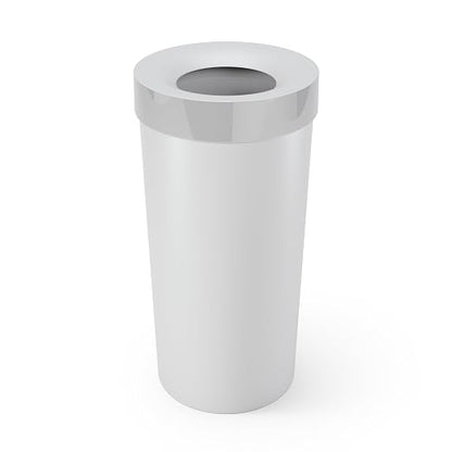 Umbra Vento Kitchen Trash Can – Large 16 Gal (62 L) Open Top Garbage Can for Home & Office – Modern Clean Design, Grey