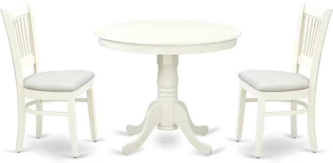 East West Furniture ANVA3-LWH-C 3 Piece Dining Table Set