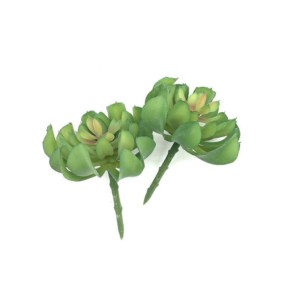 EBUYOM 2 PCS Artificial Succulents Plants Unpotted Fake Succulent Bouquet Arrangements Faux Plants DIY for Garden Decor Home Decoration Greenery Set (Lotus)