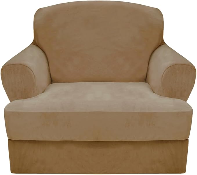 CUCRAF T Cushion Sofa Cover 2 Piece Armchair Slipcovers, Soft Thick Velvet