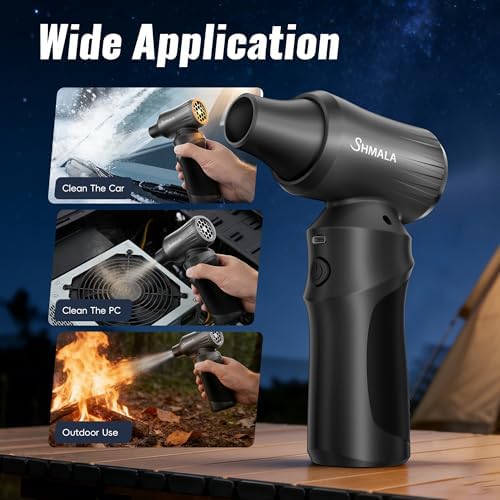 Electric Compressed Air Duster, 300000 RPM Super Powerful Cordless Air Blower, Rechargeable Brushless Motor, 3-Speed Adjustable, Durable Design for Keyboard, PC & Electronics Cleaning