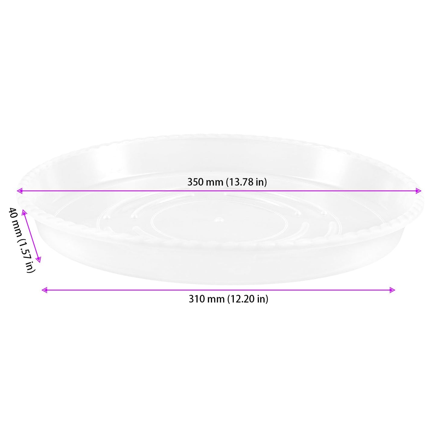 HAKZEON 16 Pack 14 Inch Clear Plastic Plant Saucers, Flower Pots Plant Drip Trays, Durable Plant Trays for Indoors, Outdoor, Garden