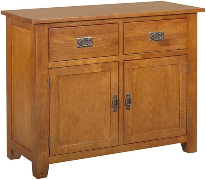 Crafters and Weavers Arts and Crafts 2-Drawer Solid Wood Cabinet in Cherry
