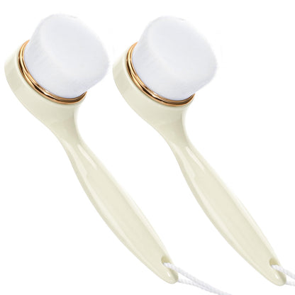 2 Pack Soft Bristle Facial Cleansing Brush for Deep Pore Cleaning, Face Exfoliating Scrub Brush for Face Cleansing Skincare Massaging (Pink and Jade White)