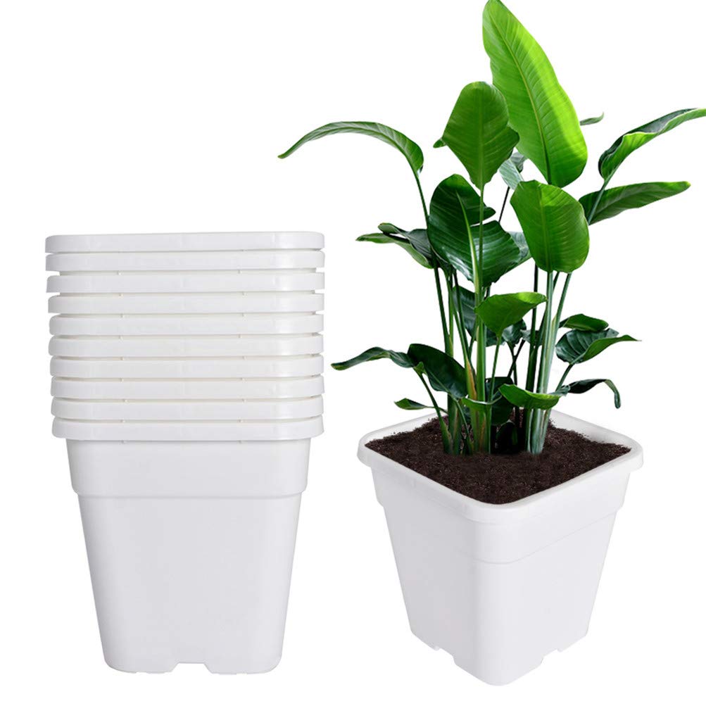 labworkauto Square Nursery Pots Plant Pots Grow Pots Nursery Container for Planting Soil Plants 3.15 Gallon 10Pcs