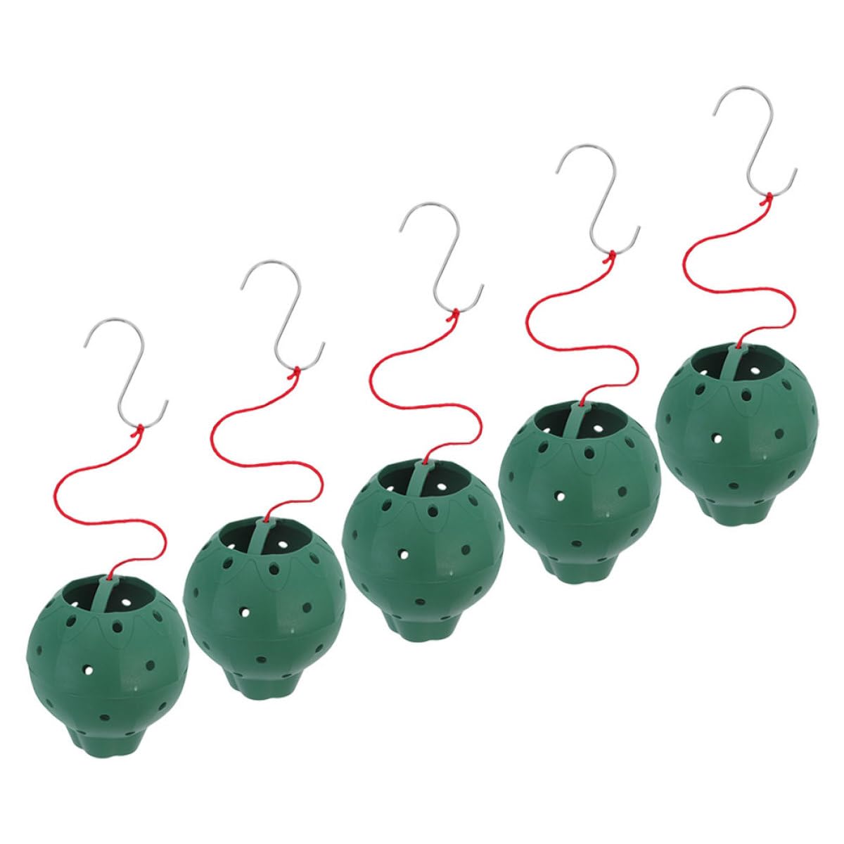 HAKIDZEL 5pcs Plastic Hanging Planters for Succulents and Strawberries, Multi-Hole Round Seed Starting Pots, Small Indoor Garden Containers for Hydroponic and Balcony Planting