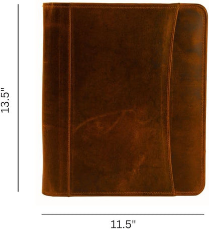 Jajmo Legacy Top Grain Leather Portfolio - Professional Business Padfolio & Document Organizer with Writing Pad for Men & Women