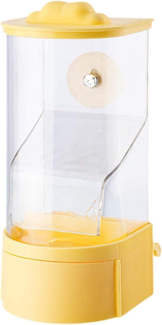 No Mess Bird Feeder Parrot Foraging Feeder Leakproof,Clear,Food Container,Cage Accessories for Parakeet Budgerigar Finch, Yellow