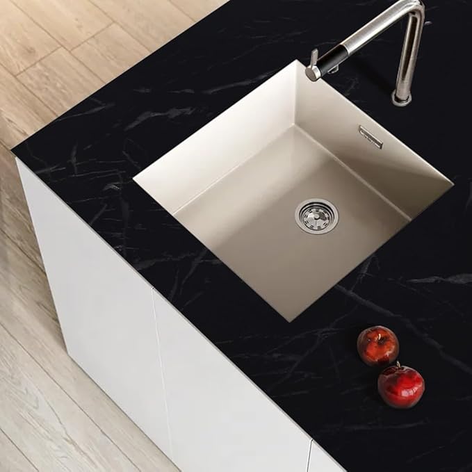 Arthome Black Marble, 11.8x100 Inches Peel and Stick Wallpaper, Marble Contact