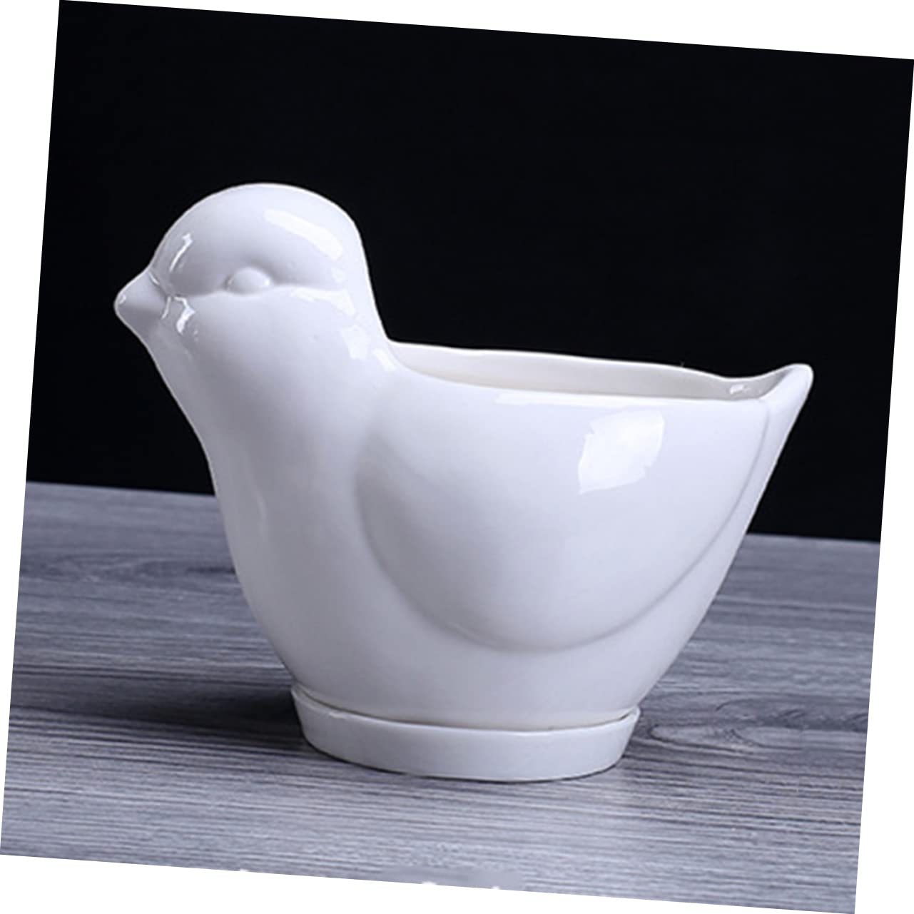 Toddmomy 1pc Ceramic Bird Shape Flower Pot Succulent Plant Pot Desktop Decor Home Office Garden Fairy Garden Accessories