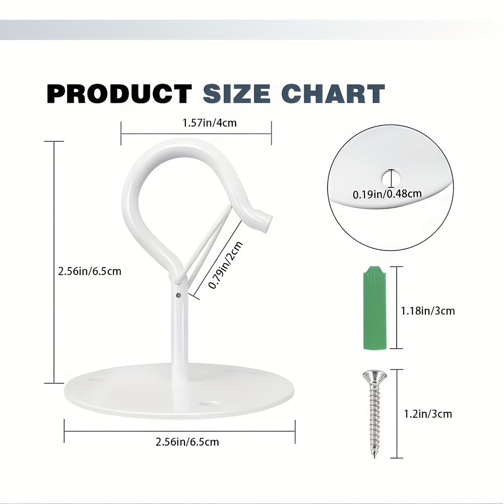 Taeekiy 2 Pcs White Ceilling Hooks for Hanging Plants Holder with Safety Buckle,Ceiling Decor Hook Heavy Duty,Metal Plant Hanger Indoor&Outdoor.Hooks for Hanging Plants,Wind Chime,Bird Feeders (White)