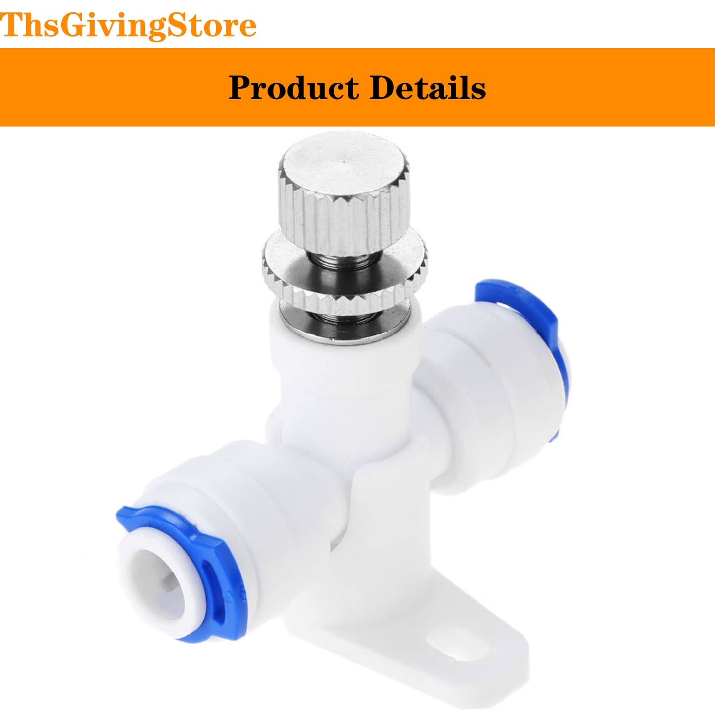 1PCS RO Water Flow Control Valve, Reverse Osmosis 1/4" OD Regulator Waterflow Control Valve Connector Fitting, Water Flow Adjust Valve, Water Speed Controller