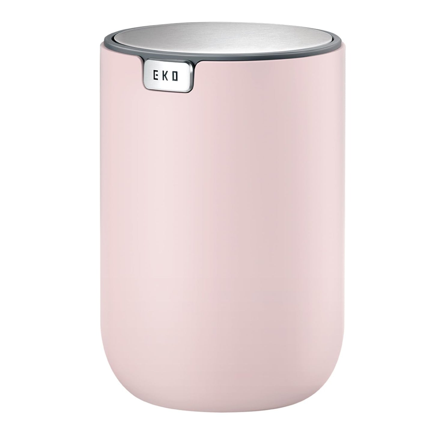 EKO Fandy 0.4 Gal/1.5L Mini Tabletop Trash Bin with Swing-Lid, Desktop Trash Can for Bathroom Countertop, Vanity, Coffee or Office, Small Garbage Bin (Pink)