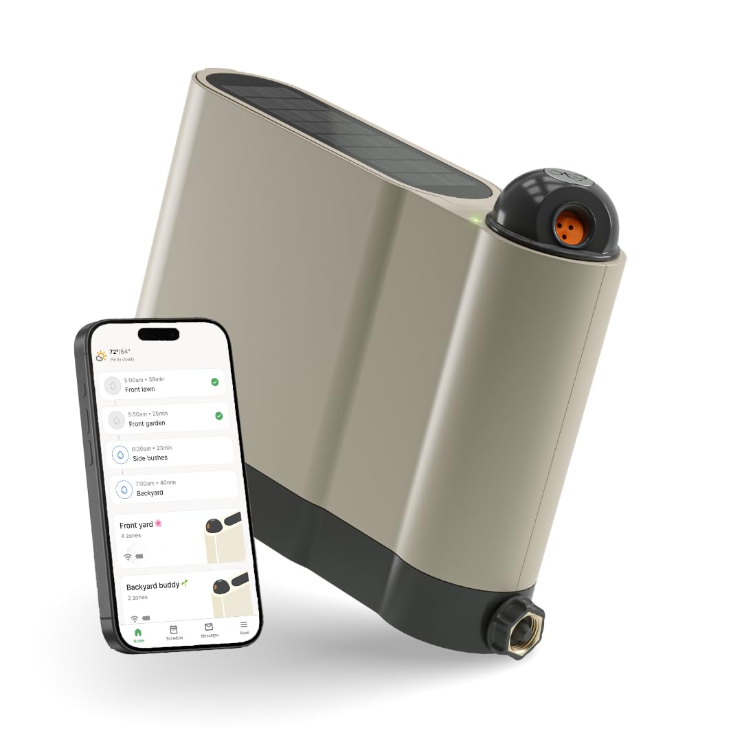 OtO Lawn Smart Sprinkler – App-Controlled Precision Watering, Solar-Powered, Weather Intelligence, Rain Skips, Quick Install, Covers 5,000 sq ft, Water-Saving Irrigation System