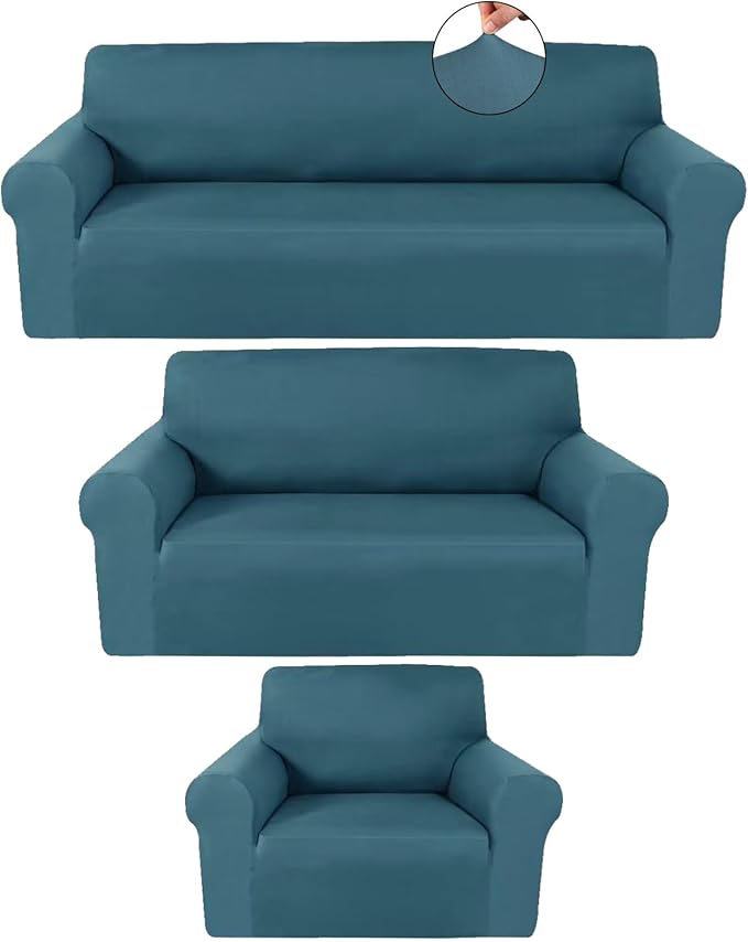 Peryiter 3 Pcs Couch and Loveseat Covers Set Sofa Cover