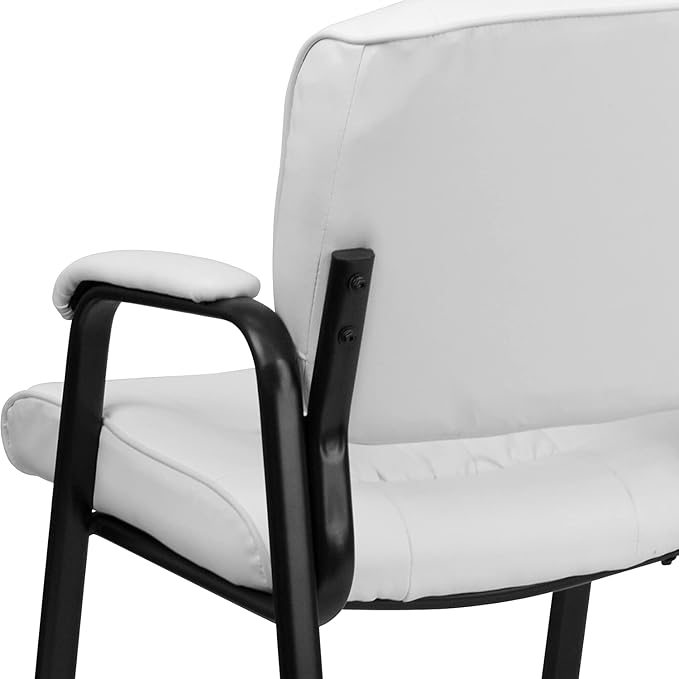 Flash Furniture Haeger White LeatherSoft Executive Side Reception Chair
