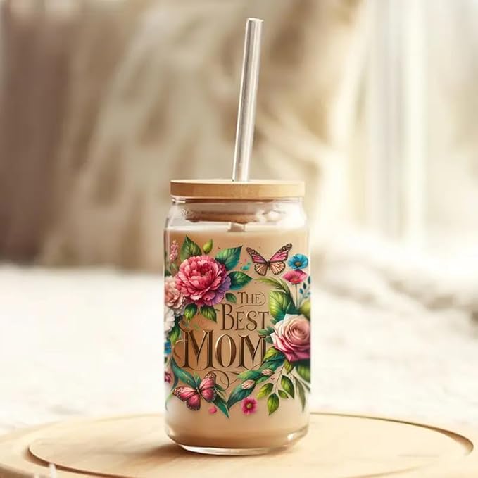 4pcs Mother's Day Series Design UV DTF Cup Wraps Winter UV DTF Transfer Sticker
