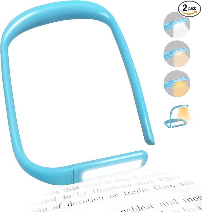 LED Neck Light with Adjustable Brightness, Book Lights for Reading in Bed, 3 Color Modes, Bendable Arm Design for Reading, Repair, Camping, Walking, Knitting, Night Running (2Pack)