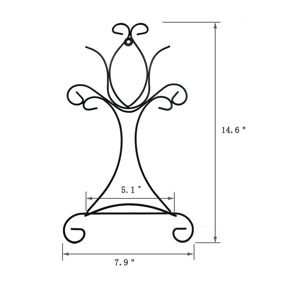 YY YEARCHY Ornament Display Stand Flower Plant Pot Stand Holder Iron Pothook Stand for Hanging Glass Terrarium