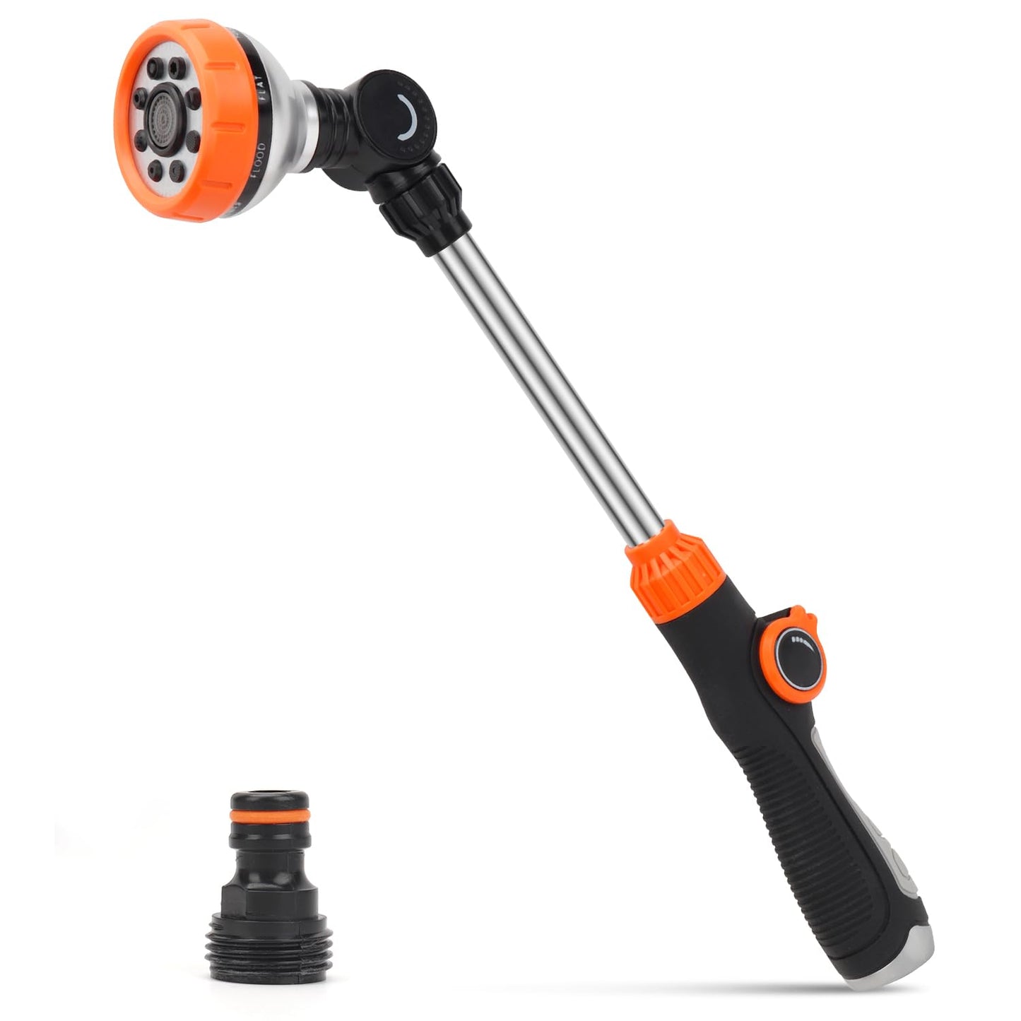 LangRay Watering Wand, 18.5 Inches Long Garden Hose Wand with 180° Swivel Head, 8 Spray Patterns, Adjustable Garden Sprayer Wand with Nozzle