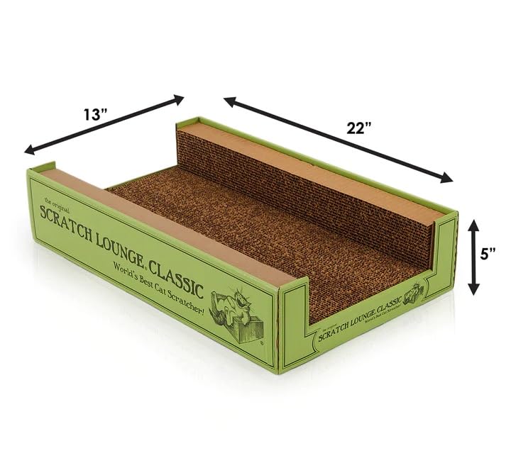 Scratch Lounge Cardboard Floor Refill, 2-Pack - for XL 13x22 Cat Scratchers - Heavy Duty Durable Lasts 10x Longer Than Conventional Scratchers