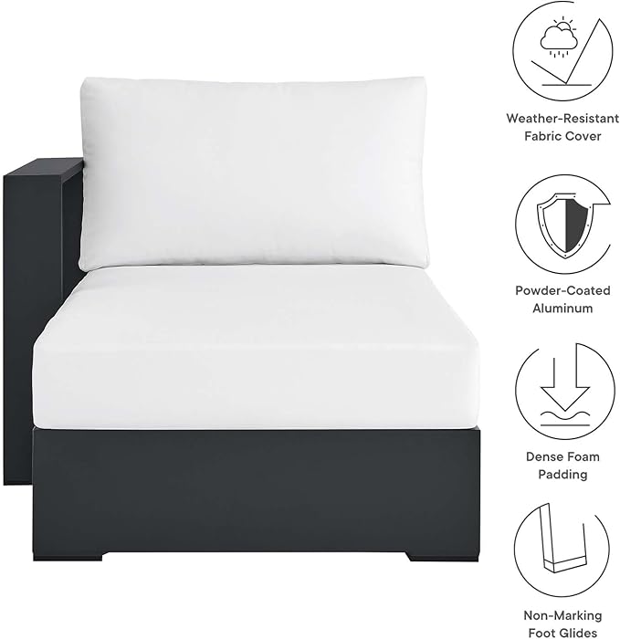 Modway Tahoe Aluminum Outdoor Chaise Lounge in Gray White