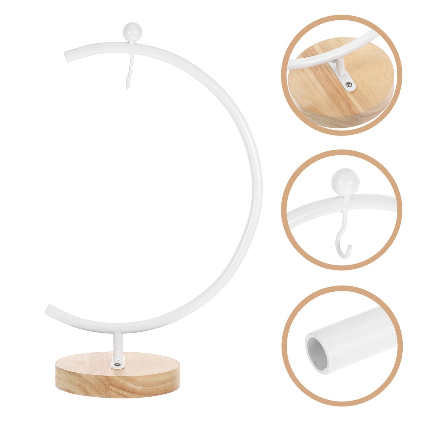 PRETYZOOM Ornament Display Stand with Base Stable Iron Hanging Hook for Air Plants and Glass Terrarium Globes Space-saving Rack for Tabletop Decor Elegant Holder for Ornaments