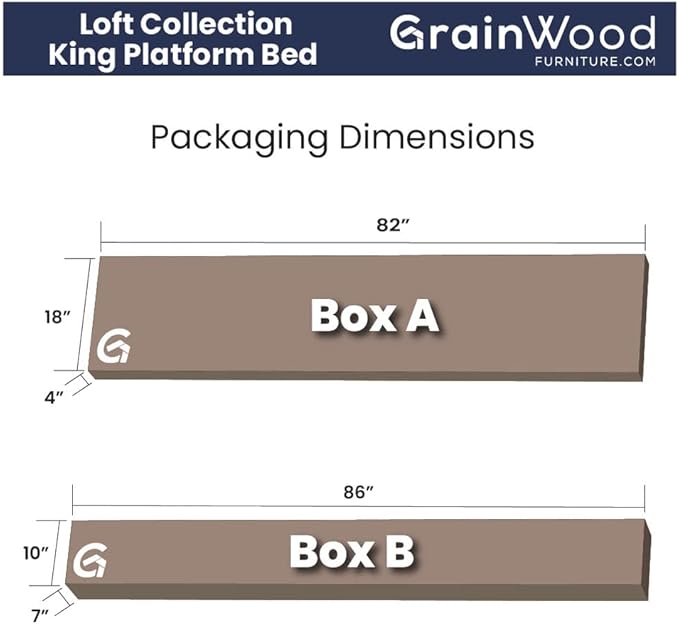 Grain Wood Furniture Loft King Size Solid Wood Bed