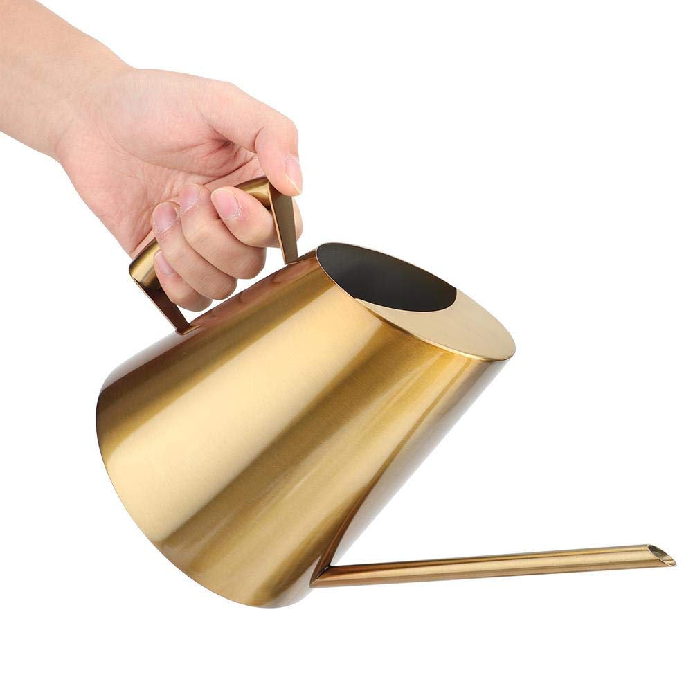 Fdit Stainless Steel Watering Can with Long Spout Steel Plant Waterer Watering Pot Sprinkle Pot Garden Flowers Plants Flower Tool(1500ml)