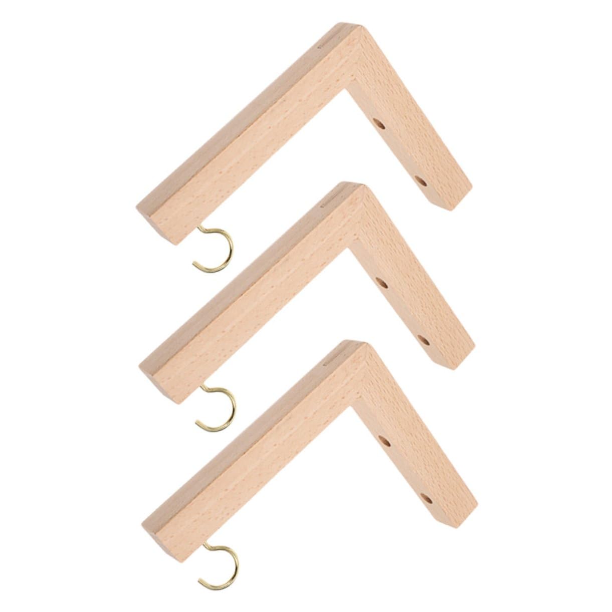 COHEALI 3pcs Wooden Plant Hanger Hooks for Wall Mount, Indoor Outdoor Hanging Brackets for Planters, Bird Feeders, Wind Chimes, and Garden Decor