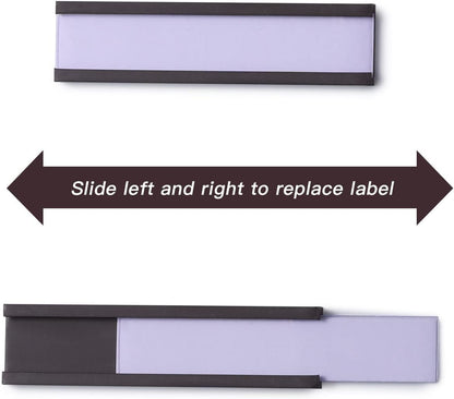Eeoyu Magnetic Label Holders with Magnets Magnetic Data Card Holders with Clear Plastic Protectors for Metal Shelf, Whiteboard, Set of 50 (0.5 x 3 Inch)