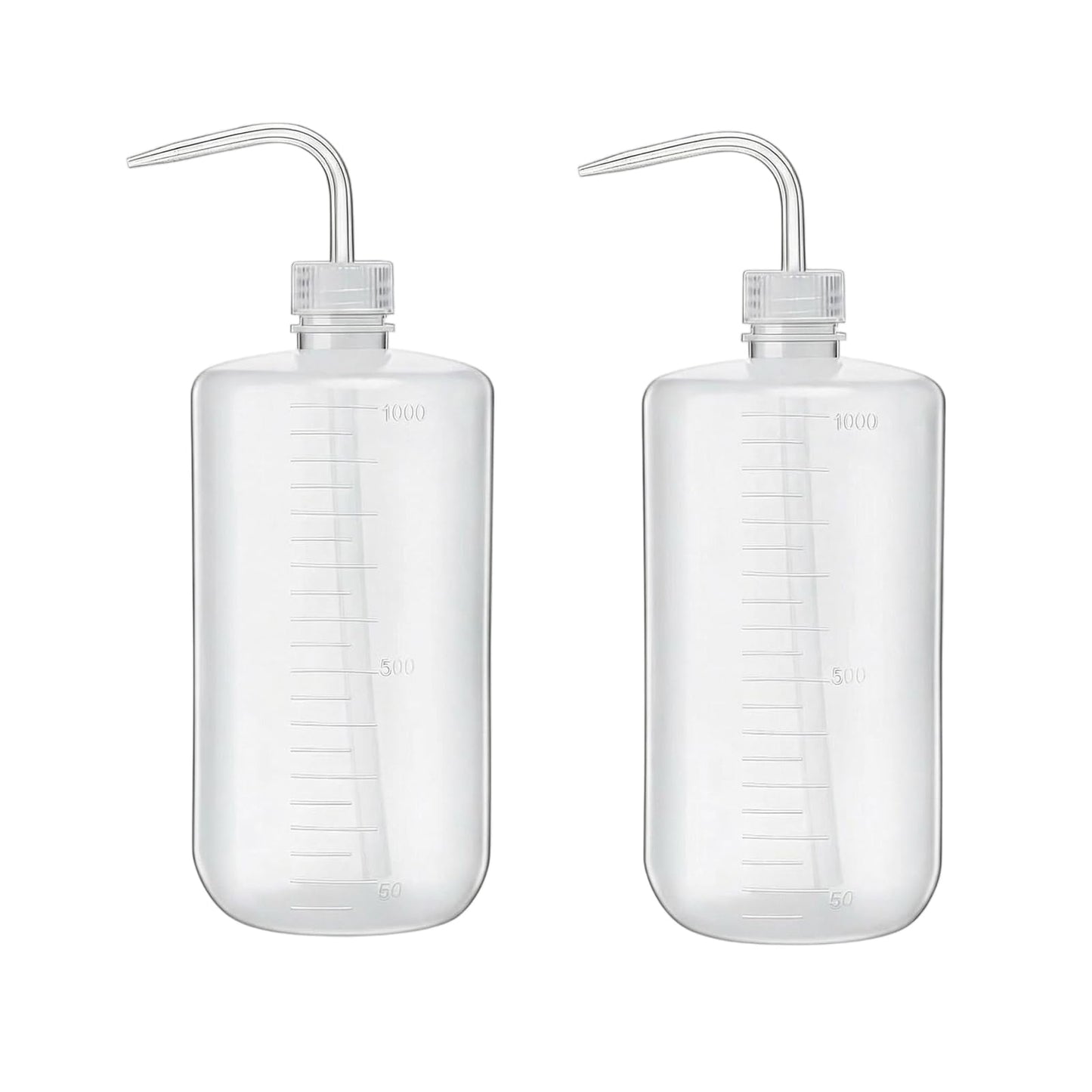 2PCS 1000ml Empty Clear Plastic Plant Flower Succulent Watering Bent Mouth Watering Cans Measuring Squeeze Bottle for Home Garden Use