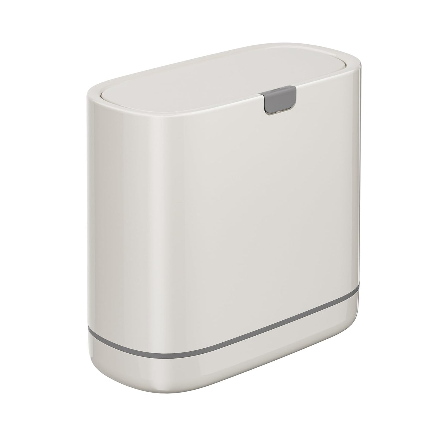 LavStow Bathroom Trash Can with Lid, 2.6 Gallon Slim Garbage Can with Inner Bucket, Press Top Bin, Plastic Narrow Wastebasket for Kitchen, Home, Office, Bedroom, Living Room