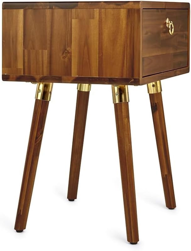 Bme Caden Solid Wood Nightstand/Side Table/End Table, Fully Assembled,