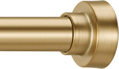 YNL Tension Shower Curtain Rod 34-96 Inches（2.8-8ft) Adjustable Spring Shower Rod No Drilling, Non-Slip, Never Rust, Stainless Steel, Suitable for Bathroom Window Kitchen, Gold
