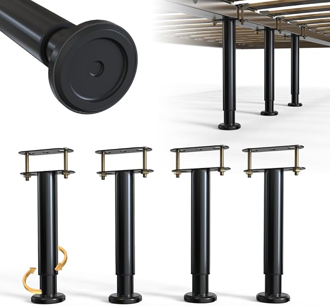 Under Bed Metal Support Legs, Adjustable Height Bed Frame Support Leg, Bed Slat