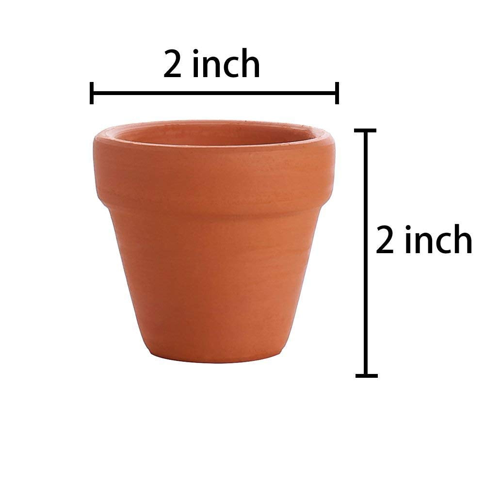 BESTTOYHOME 48 Pcs Mini Clay Pots - 2'' Terracotta Pottery Planters for Cactus, Succulents, Flowers & Crafts
