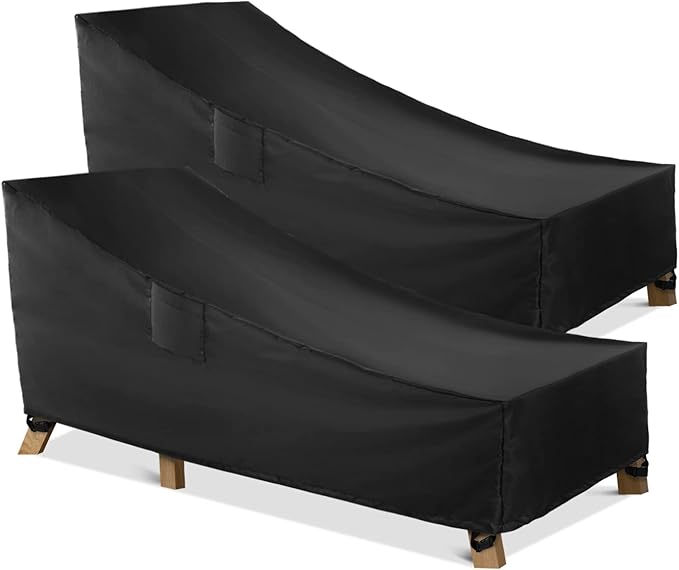 WLEAFJ Patio Chaise Lounge Cover Waterproof, Heavy Duty Outdoor Lounge Chair
