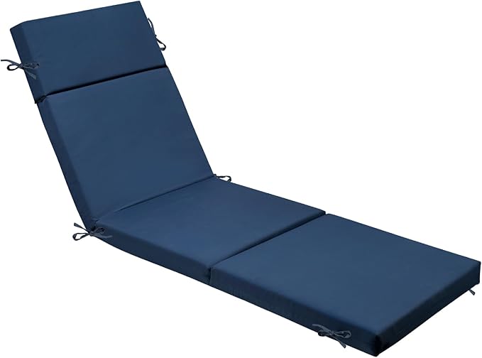 Outdoor Chaise Lounge Cushion 72" x 21" x 3", 4-Section Folding Patio Lounge