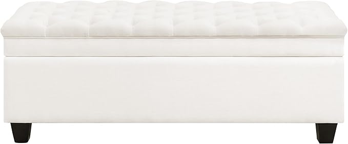 WUTUTUEE 51" Fabric Storage Ottoman Bench, Upholstered Rectangle End of Bed