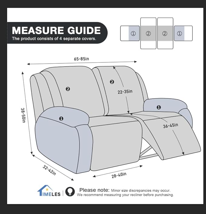 Timeles Recliner Covers Extra Wide Recliner Loveseat Covers Oversized Reclining