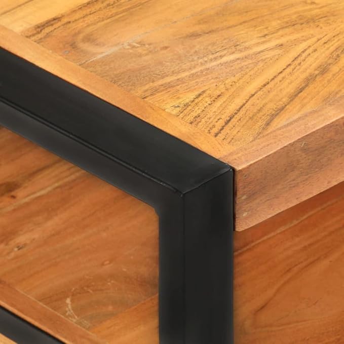 Coffee Table 47.2"x23.6"x15.7" Solid Acacia Wood, Side Table, Center Table