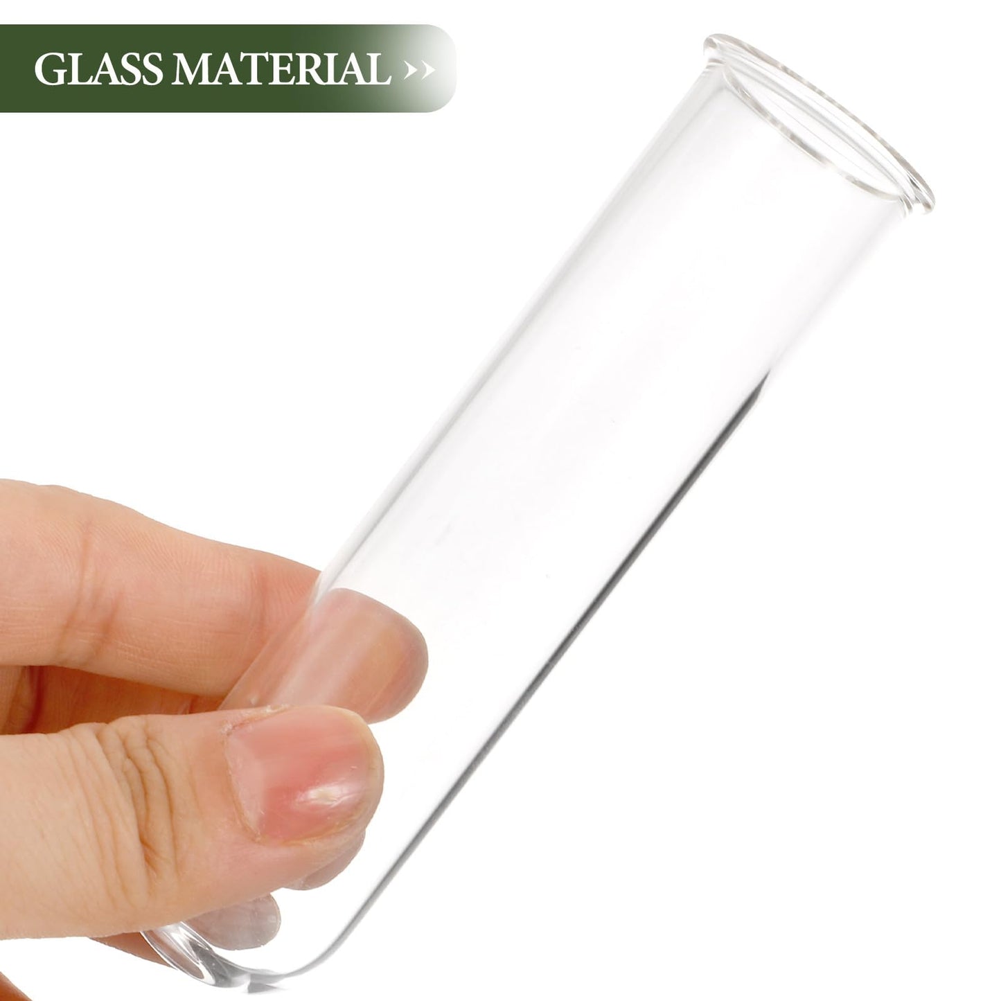 OUNONA 5pcs Glass Test Tube Flower Vases for Plants Propagation Hydroponic Small Terrarium Tubes 2.5x3x11cm for Home Décor