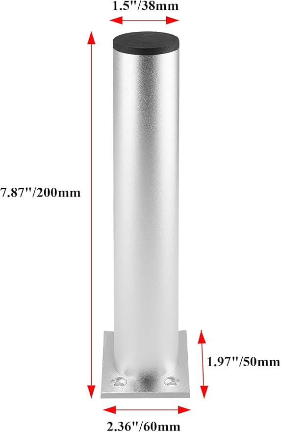 Set of 4 Furniture Legs 7.87 Inch, Adjustable Aluminum Alloy Cabinet Legs