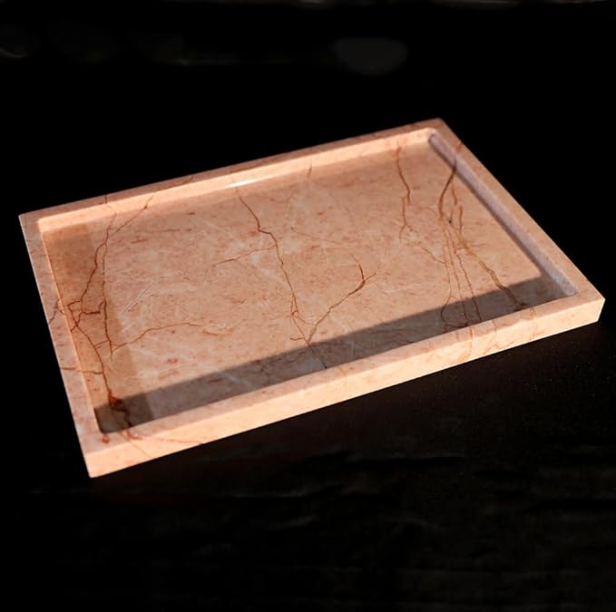 Real Luxurious Natural Marble Vanity Tray Genuine Marble Storage Tray
