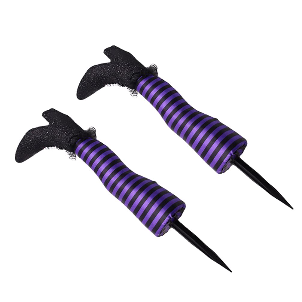 TOYANDONA Halloween Witch Leg Yard Stakes, 18. 5 inch Wicked Witch Legs Halloween Yard Decorations for Outdoor Indoor, 1 Pair