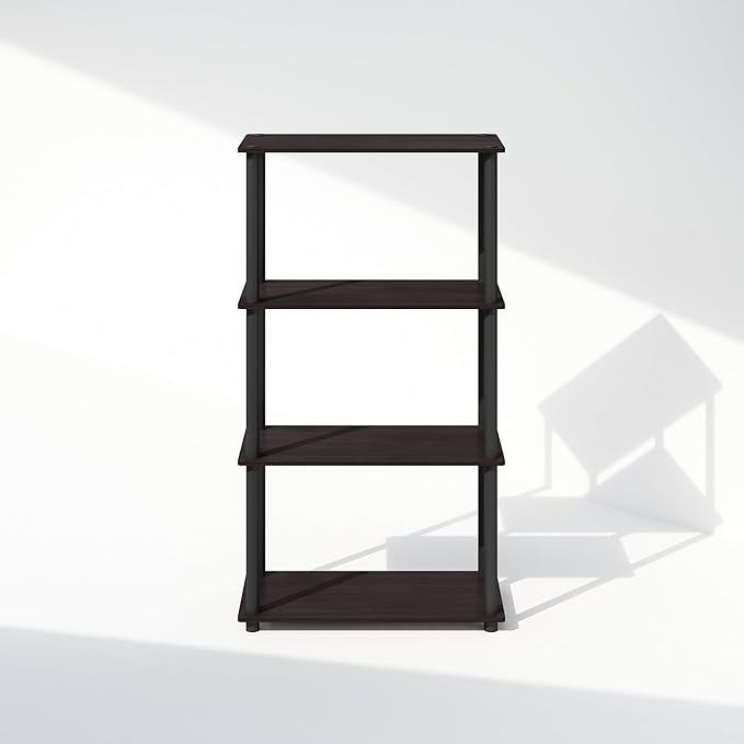 Furinno Turn-N-Tube Book Shelf, 4-Tier Bookshelf, Bookcase
